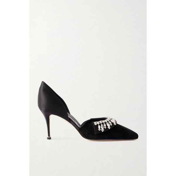 툴리도르 70 크리스탈 장식 벨벳 펌프스 블랙 46376663162937504