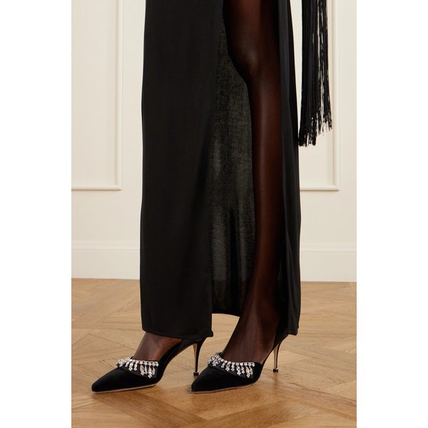 툴리도르 70 크리스탈 장식 벨벳 펌프스 블랙 46376663162937504