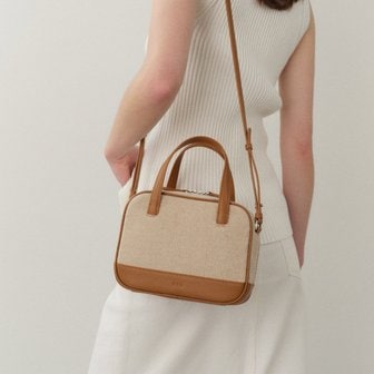 로서울 Mini Tin square tote bag Jute Creamy tan