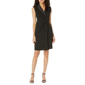 5010315 DKNY Sleeveless Two-Button Blazer Midi Dress