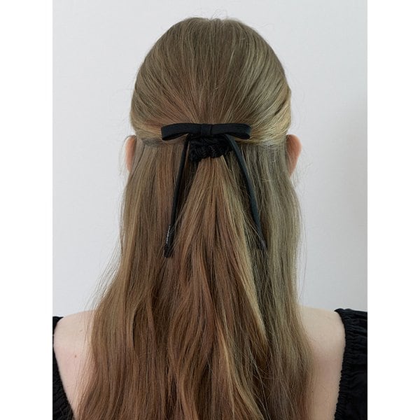 essential ribbon line scrunch - black