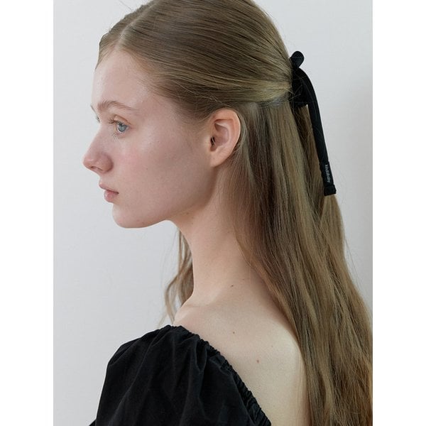 essential ribbon line scrunch - black