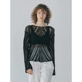 OBLIQUE NETTING KNIT_BLACK