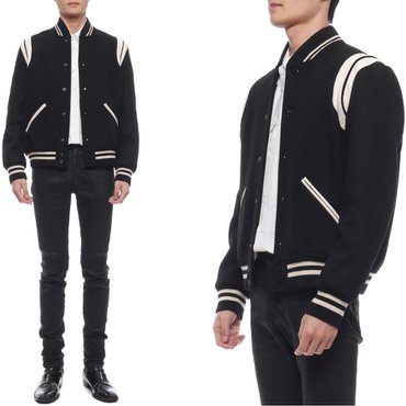 생로랑 24FW 남성 테디 울 바시티 재킷 (354718 Y180W 1070 24F)
