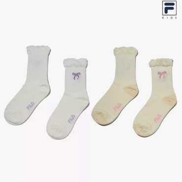 휠라키즈 ●25 휠라키즈 발레코어 리본 장목양말 2컬러 (FK3SCH1016F)