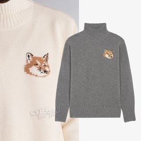 폭스 헤드 오버사이즈 터틀넥 풀오버 스웨터 JM00560KT1063 MAISON KITSUNE FOX HEAD