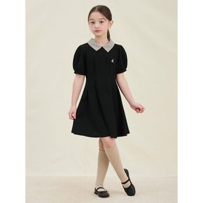 [10%][BEANPOLE KIDS] 체크 칼라 포인트 저지 원피스  블랙 (BI5371G015)