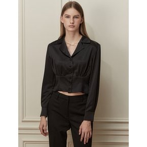 Satin Tailor Blouse_Black