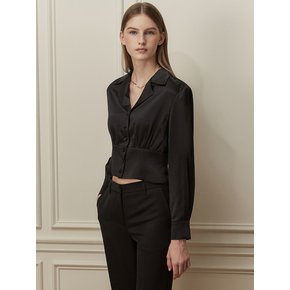 Satin Tailor Blouse_Black