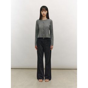 SOFT FRAY KNIT CARDIGAN [MELANGE GREY]