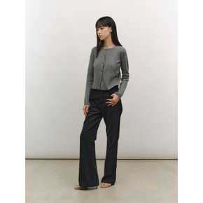 SOFT FRAY KNIT CARDIGAN [MELANGE GREY]