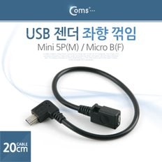 USB 젠더- Mini 5P(M)/Micro B(F), 20cm ITA361