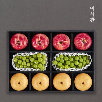 미식관 스페셜 과일혼합세트 1호(사과400g*4과+배 620g*4과+샤인2수 1.3kg)총 5.4kg내외