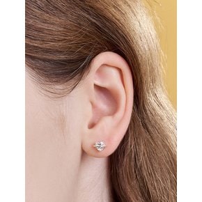 saturn heart cubic earring