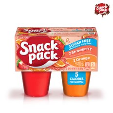 Snack Pack 무설탕 스트로베리 오렌지 푸딩 4개입