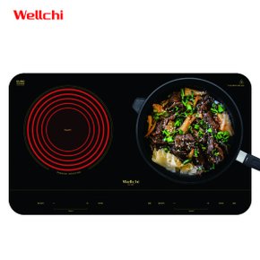 2구 인덕션 이동식 이동형 가정용 전기레인지 업소용 WEI-200p 3.5kW 슬라이드 컨트롤