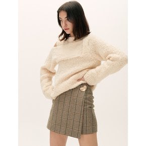 BROOCH LAP SKIRT [BROWN CHECK]