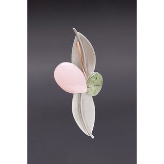 하지나 Chic Leaf Brooch - Pink