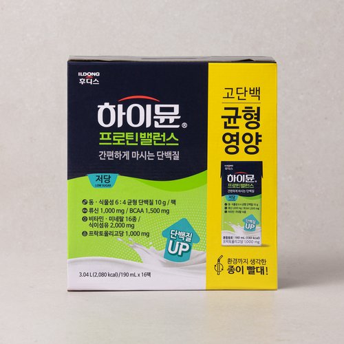 하이뮨 프로틴 밸런스 음료 저당 190ml*16입