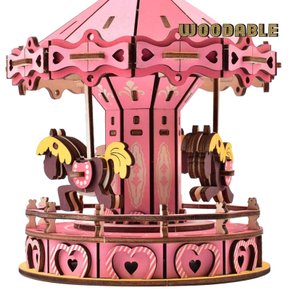 우더블 핑크회전목마-3D퍼즐 입체퍼즐 DIY (HK01)