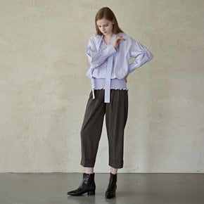 VOLUME SHIRRING TIE BLOUSE_LAVENDER