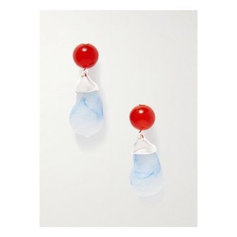 COMPLETEDWORKS 컴플리티드워크  실버 레진 마노 이어링 블루 1647597357856257