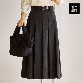 신세계라이브쇼핑 [커스텀에이블] [55-77]모직 주름 A라인 스커트_T2511SK074D