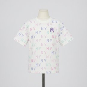 MLB 키즈 스포티브 모노그램 전판 티셔츠 뉴욕양키스 PINK EVR 7ATSM0463 50PKS