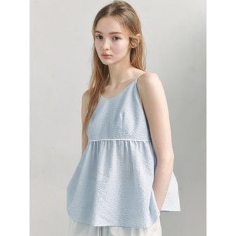 클루니 Summer Strap Shirring Peplum Blouse - sora
