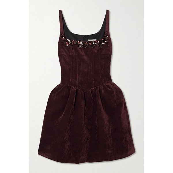 비즈 크리스탈 장식 벨벳 미니 원피스 46376663162976751