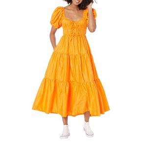 3708605 Line and dot Amber Dress