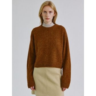 스텝어라운드 Baby alpaca rib line drop knit_BROWN