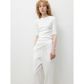 Seersucker Wide String Pants_White