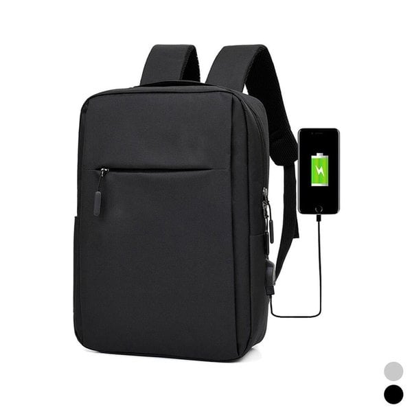 [옷자락] 남자 회사원 직장인 데일리 심플 USB충전 스퀘어 백팩