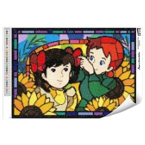 DIY 보석십자수 빨강머리앤 해바라기 우정 38x52 BS38-501