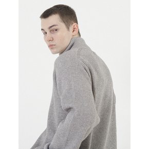 Modal Knit Zip-up Cardigan (Gray)