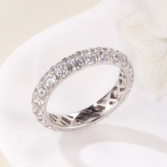  [비앤비골드] 14K 지그재그 큐빅 더블링 올밴드 반지 RSS42332