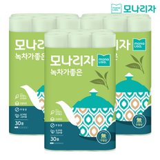 3겹 천연펄프 녹차가좋은 화장지 25M 30롤 3팩