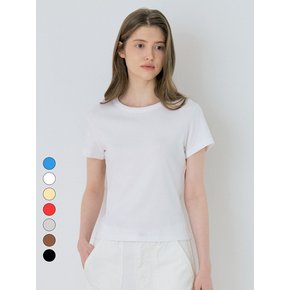 Basic Ribbed Slim T-Shirt - 7color