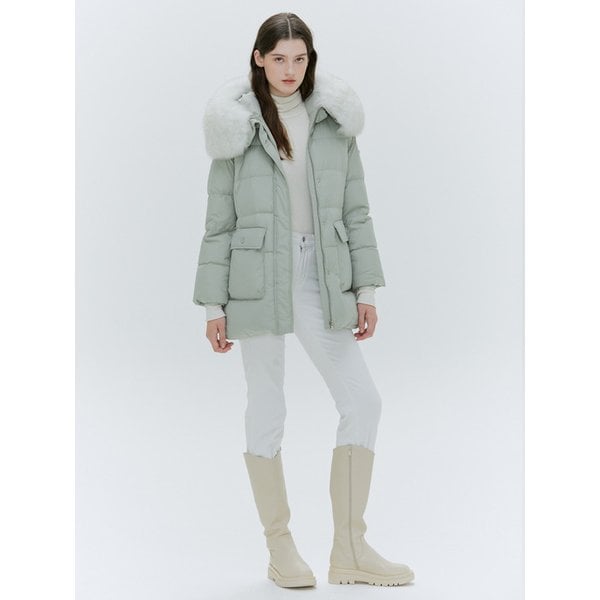 FOX FUR HOODED GOOSE DOWN JACKET [3COLORS]