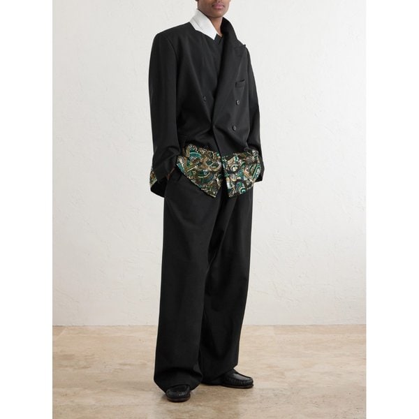 더블브레스트 장식 울 블레이저 46376663163006418