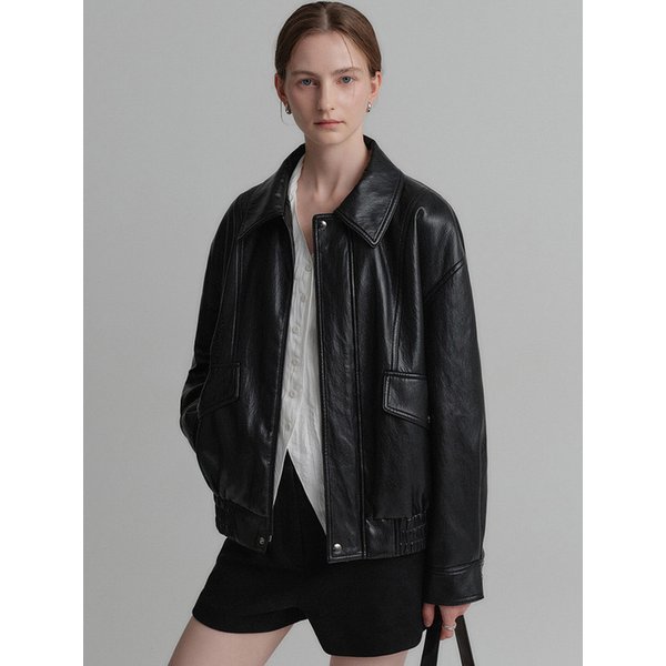 키튼 비건 레더 자켓_블랙 / KITTEN VEGAN LEATHER JACKET_BLACK