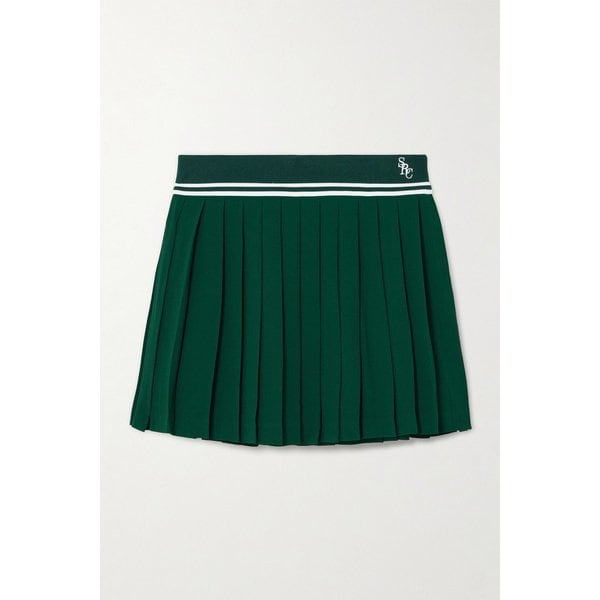 아비게일 플리츠 자수 스트라이프 크레이프 드 신 미니 스커트 46376663162977178