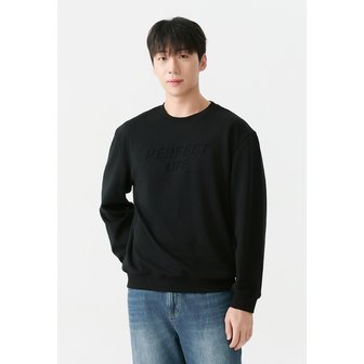  [25FW] 남성) 특양면 엠보 세미오버핏 스웻 티셔츠 AP3WMT505-BK