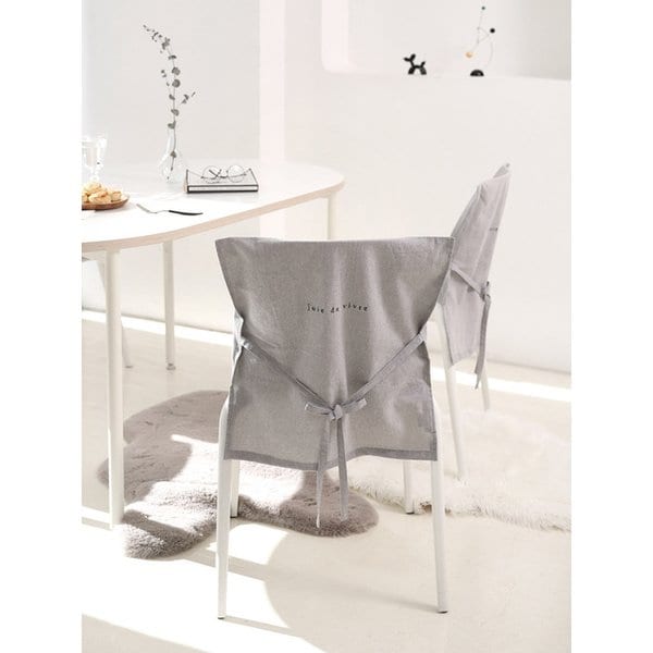 멜란지 워싱 자수 의자등커버