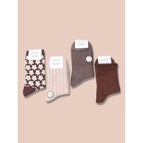 SET004_우드브라운 니트 울 돌돌이 무압박 추석 설 명절 답례품 브랜드 선물 삭스 SOCKS   양말