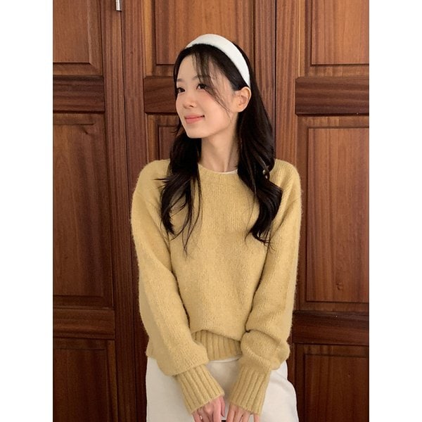 브러시 울헤어리 니트_HONEY YELLOW