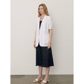 Dart point Linen jacket - White