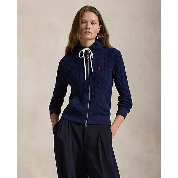 여성 케이블 니트 코튼 풀 지퍼 후디(WMPOKNINA920045410)