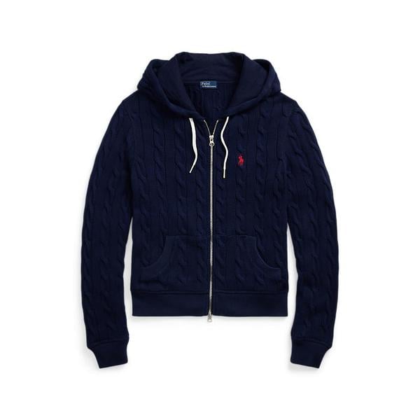 여성 케이블 니트 코튼 풀 지퍼 후디(WMPOKNINA920045410)